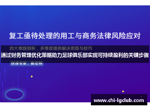 通过财务管理优化策略助力足球俱乐部实现可持续盈利的关键步骤 通过财务管理优化策略助力足球俱乐部实现可持续盈利的关键步骤